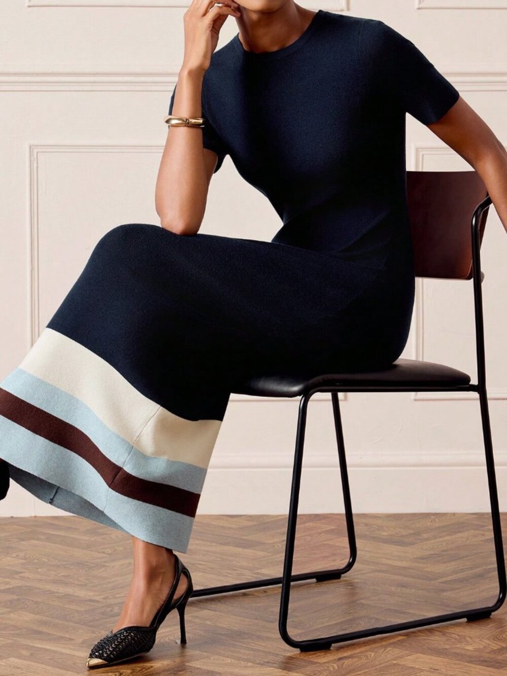 Multicolor Elegant Women's Slim Fit Midi Pencil Dress